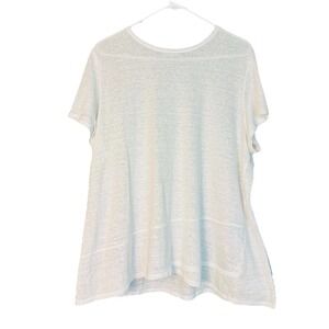 J. Jill Love Linen White Boxy Short Sleeve Lagenlook Layer Shirt XL Oversize Tee